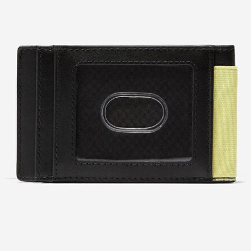 Cole Haan Black Elastic Front Pocket Leather Wallet NWT